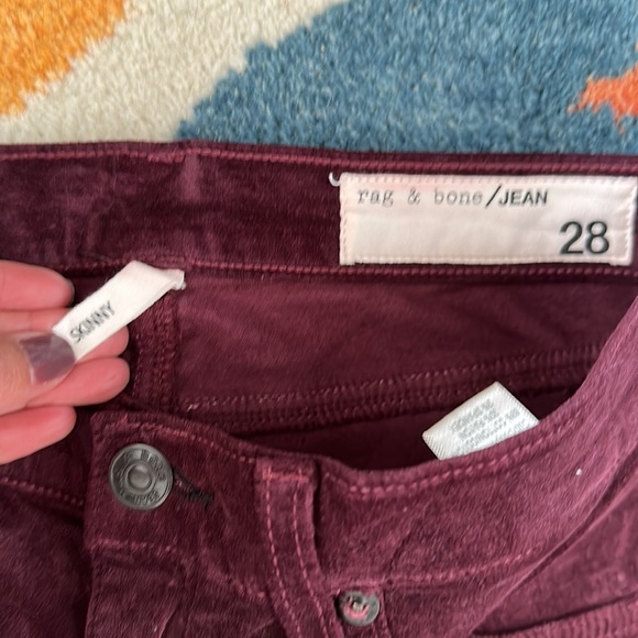Rag & bone skinny velvet pants 28 - Picture 2 of 4